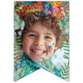 Stomp, Chomp und zwei Aquarell Dinosaurier Geburts Wimpelkette (Erste Fahne)