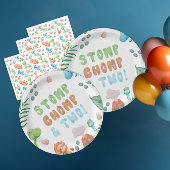 Stomp, Chomp und zwei Dinosaurier Wasserfarbe Gebu Pappteller