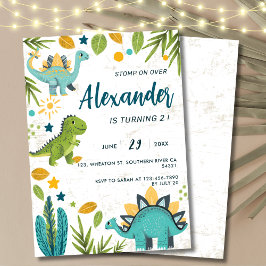 Stomp on Over Kids Tyrannosaurus Dinosaur Birthday Einladung