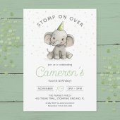 Stomp on Over, Niedlicher Elephant-Kindergeburtsta Einladung