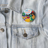"Stomp, Roar & Party Mehr-Dino-Kinderdesign Button (Beispiel)