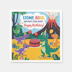 "Stomp, Roar & Party Mehr-Dino-Kinderdesign Serviette