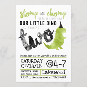 Stomp und Chomp Dinosaurier Einladung Dino-Einladu
