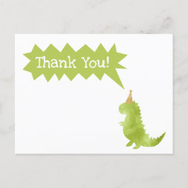 Stomp und Chomp Green Dinosaur Thema Vielen Dank Feiertagspostkarte