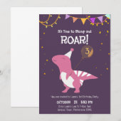 Stomp und Roar 3. Geburtstag Einladung (Vorne/Hinten)