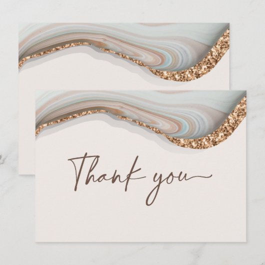 Stone Agate Marble Danke Karte (Vorne/Hinten)
