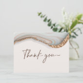 Stone Agate Marble Danke Karte (Stehend Vorderseite)