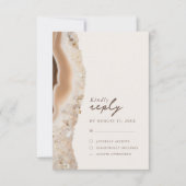 Stone Agate Marble Wedding RSVP Karte (Vorderseite)