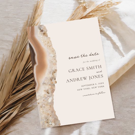 Stone Agate Marble Wedding Save The Date