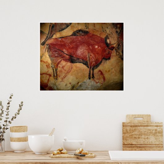 Stone Age Altamira Bison Buffalo Art Poster (Küche)
