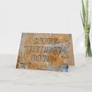 Stone Age Happy Birthday David Karte