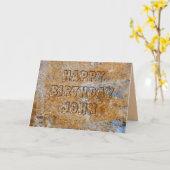 Stone Age Happy Birthday John Karte (Gelbe Blume)
