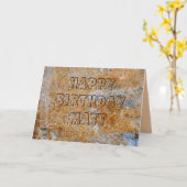 Stone Age Happy Birthday Matt Karte (Gelbe Blume)