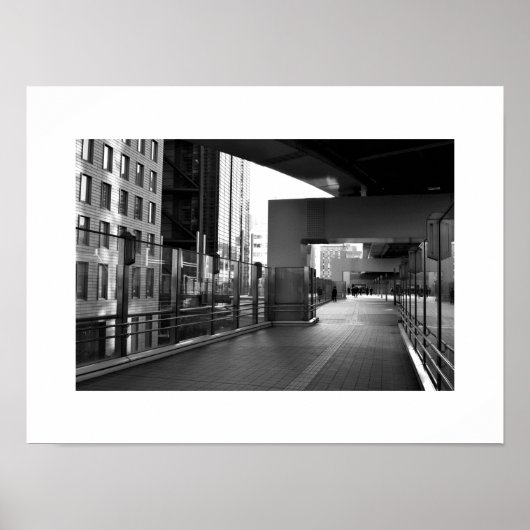 Stone and Glass: Shiodome Business District, Tokio Poster (Vorne)