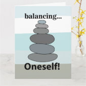 Stone Balancing Karte (Gelbe Blume)