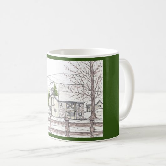 Stone Barn Dark Green 11oz Tasse (VorderseiteRechts)