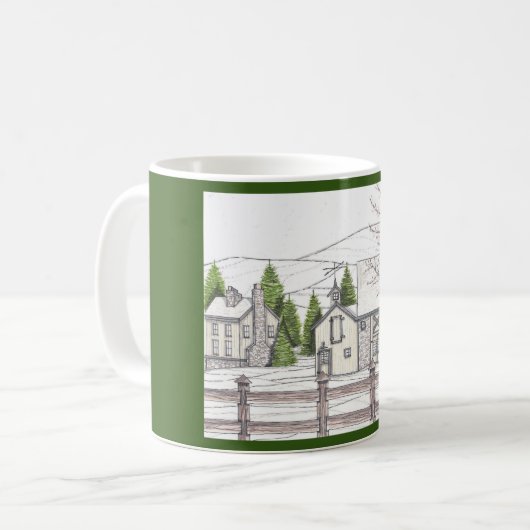 Stone Barn Dark Green 11oz Tasse (Vorderseite Links)