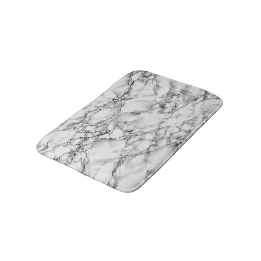 Stone Bath Mat Modern Design aus weißem Marmor Badematte (Schrägansicht)