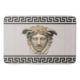 Stone Beige Medusa Griechischer Schlüssel Badematte