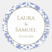 Stone Blue Gemustert Stickers (Vorderseite)