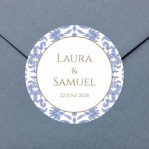 Stone Blue Gemustert Stickers