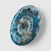 Stone Blue Macro Foto Agate Marble Runde Wanduhr (Winkel)