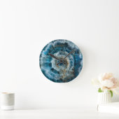 Stone Blue Macro Foto Agate Marble Runde Wanduhr (Zuhause)