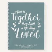 Stone Blue Romantic Quote Couple Notizblock (Vorderseite)