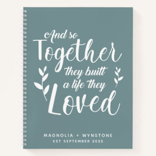 Stone Blue Romantic Quote Couple Notizblock