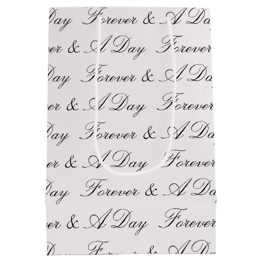 Stone Blush Forever Personalisierte Quotenhochzeit Mittlere Geschenktüte (Rückseite)