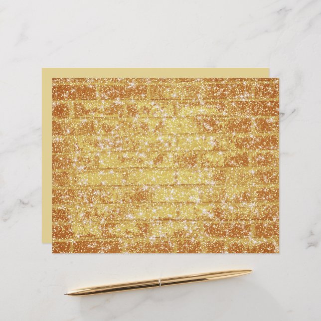 Stone Brick Texture Gold Glitzer Decoupage (Vorderseite/Rückseite Beispiel)