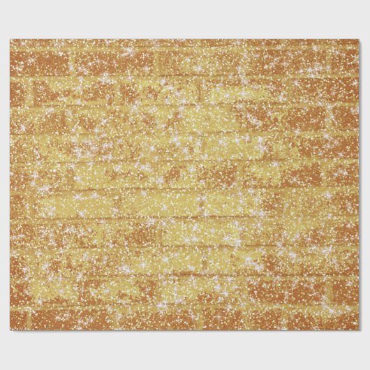 Stone Brick Texture Gold Glitzer Decoupage Geschenkpapier (Flach)