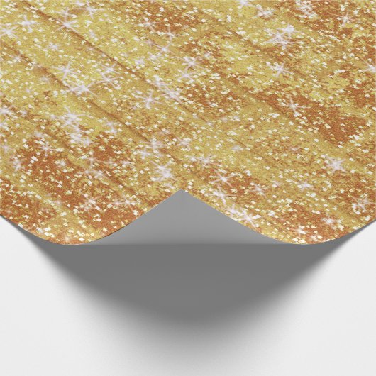 Stone Brick Texture Gold Glitzer Decoupage Geschenkpapier (Ecke)