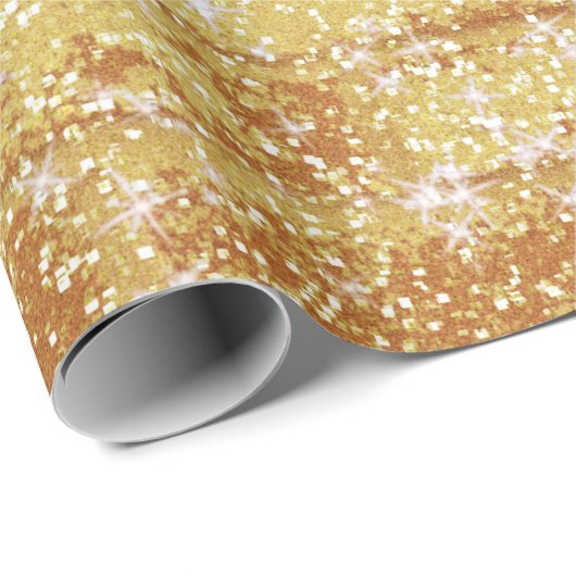 Stone Brick Texture Gold Glitzer Decoupage Geschenkpapier (Rolleneckpunkt)