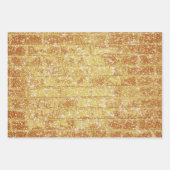 Stone Brick Texture Gold Glitzer Decoupage Geschenkpapier Set (Vorderseite 2)