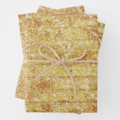 Stone Brick Texture Gold Glitzer Decoupage Geschenkpapier Set (Beispiel)