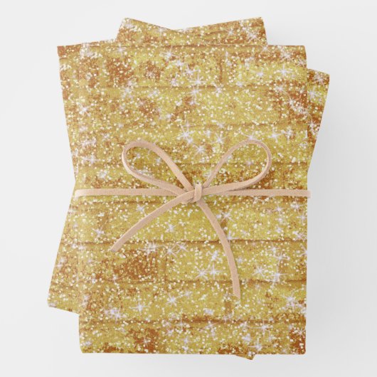 Stone Brick Texture Gold Glitzer Decoupage Geschenkpapier Set (Beispiel)
