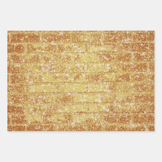 Stone Brick Texture Gold Glitzer Decoupage Geschenkpapier Set (Vorderseite)