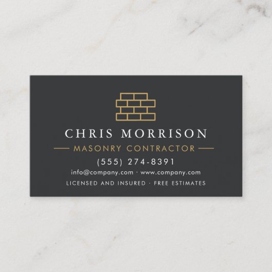 Stone Bricklayer Masonry Mason QR Code Visitenkarte (Vorderseite)
