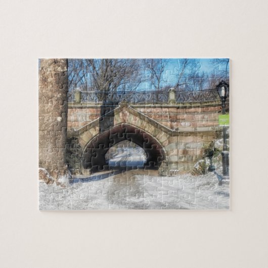 Stone Bridge - Central Park im Winter Puzzle (Horizontal)