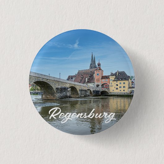 Stone Bridge in Regensburg, Deutschland Button (Vorderseite)