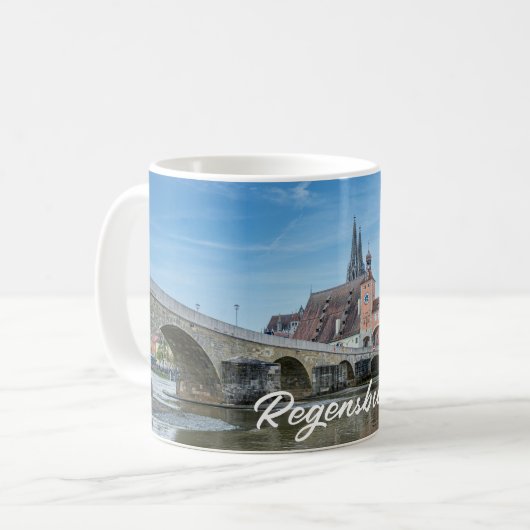 Stone Bridge in Regensburg, Deutschland Kaffeetasse (Vorderseite Links)