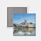 Stone Bridge in Regensburg, Deutschland Magnet (Vorderseite/Rückseite)