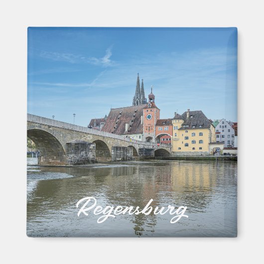 Stone Bridge in Regensburg, Deutschland Magnet (Vorne)