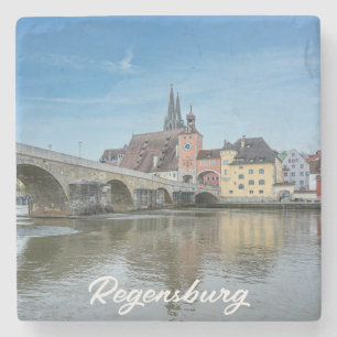 Stone Bridge in Regensburg, Deutschland Steinuntersetzer