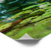 Stone Bridge Lilypads Aquarellmalerei Poster (Ecke)