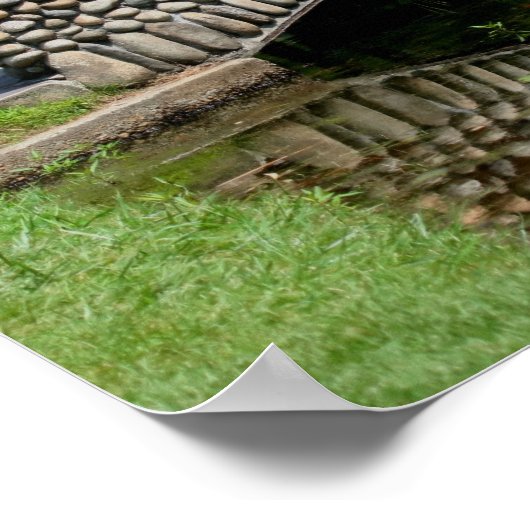 Stone Bridge Lilypads NatureMirror Abstrakt Poster (Ecke)