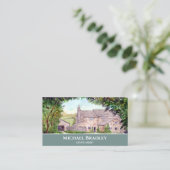 Stone Bridge Yorkshire Farmhouse Watercolor Visitenkarte (Stehend Vorderseite)