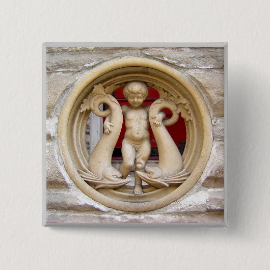 Stone Bürger Granit Putto und Delphine Button (Vorderseite)