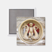 Stone Bürger Granit Putto und Delphine Magnet (Vorderseite/Rückseite)